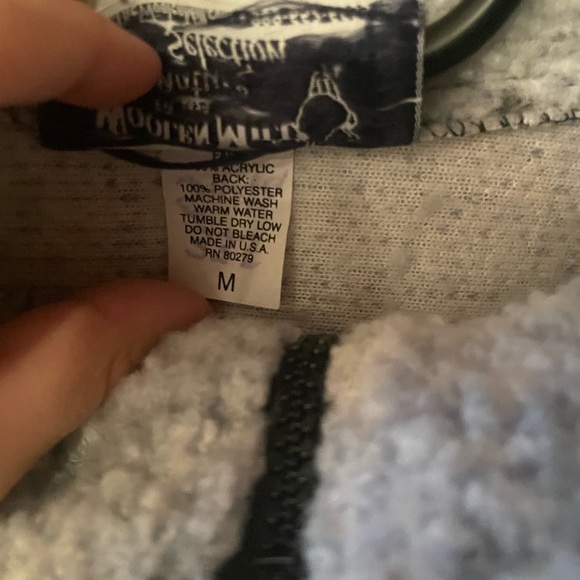 Vintage Frankenmuth Woolen Mill Fleece Jacket Hawk Mountains Medium - Picture 5 of 7